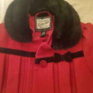 Red Black Wool Rothchild Coat